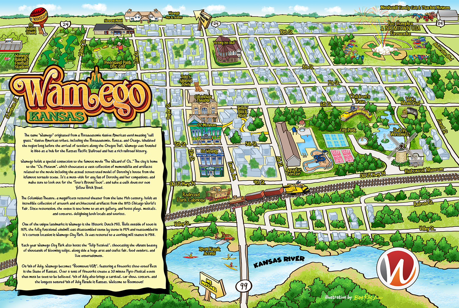 Wamego Kansas city map 